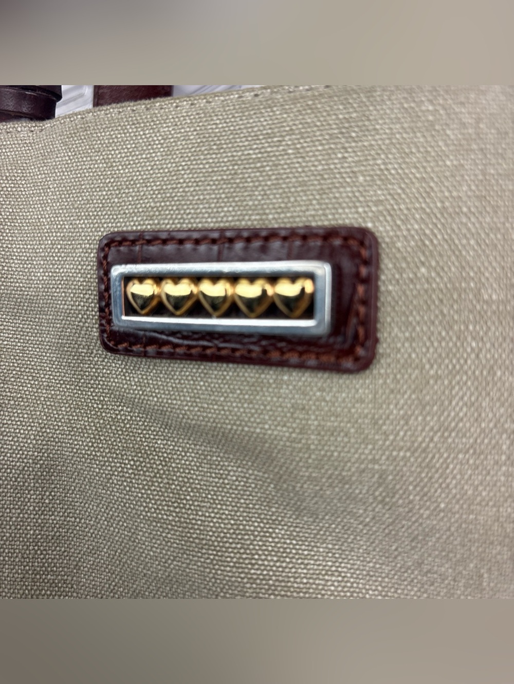 Brighton Heart Shapes Purse Tan Brown Cut Out Satchel Bag Charm One World - Picture 3 of 14